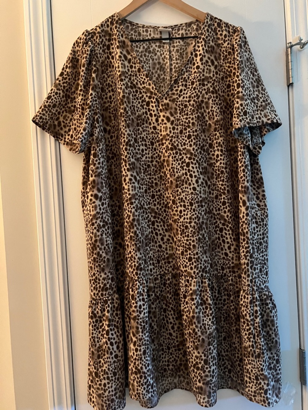 A new day leopard tiered midi Dress